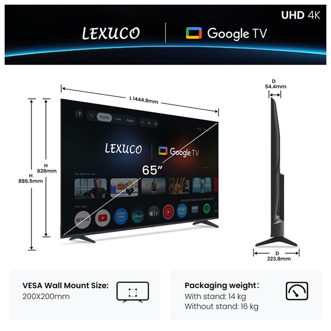 65inch lexuco google tv